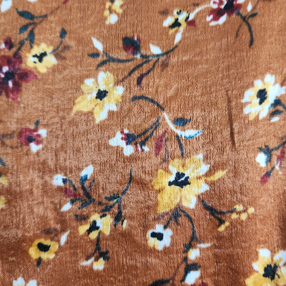 Lovestitch Rust Floral Wrap Midi Dress Boho Chic Tie Waist - Picture 9 of 10